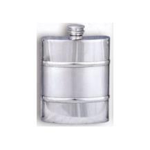 Plain Satin Band Pewter Flask