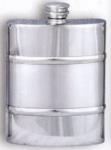Plain Satin Band Pewter Flask