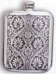 Victorian Leaves Pewter Flask