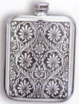 Victorian Leaves Pewter Flask