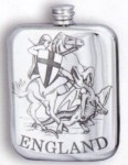 Stamped George & Dragon Pewter Flask
