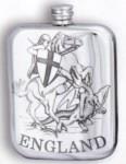 Stamped George & Dragon Pewter Flask