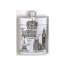 'Pride of London' Pewter Hip Flask