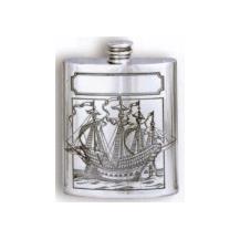 Galleon Pewter Flask