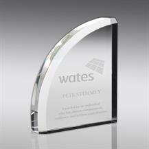 LCG4 Clear Quarter Circle Glass Plaque