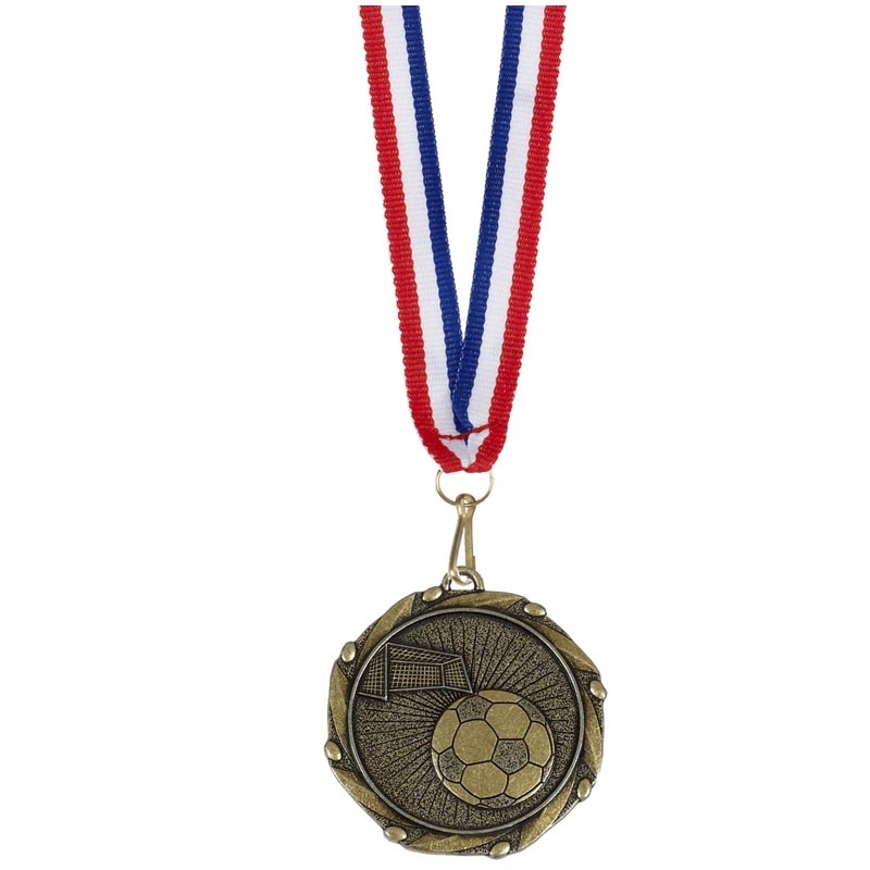 AM908G Combo45 Football Medal & Ribbon