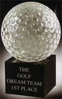 Crystal Golf Balls on Black Crystal Stands