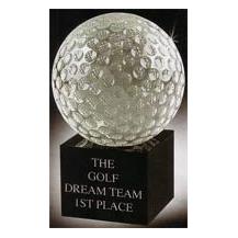 Crystal Golf Balls on Black Crystal Stands