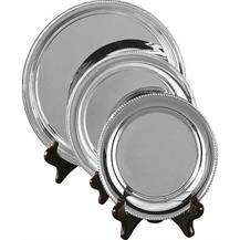 Handmade in Britain Heavy Gauge Silverplated Gadroon Mounted Salvers