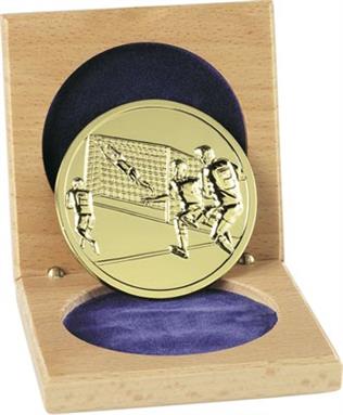 60mm Gilt Finish Soccer Medal