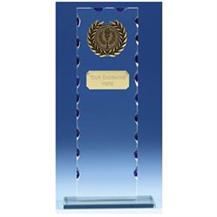 KB011AT scalloped edge jade glass award