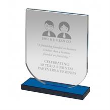 NTC005C_Shield_Shape_Blue_and_Clear_Glass_Award