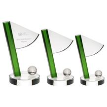 JB3003A Golf Trophy Glass Flag