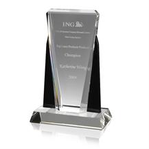 AC76 Black and Clear Optical Crystal Award