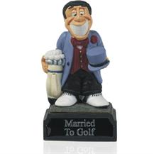 4inch Hand Painted Golf Figure -  Married to Gold - H04