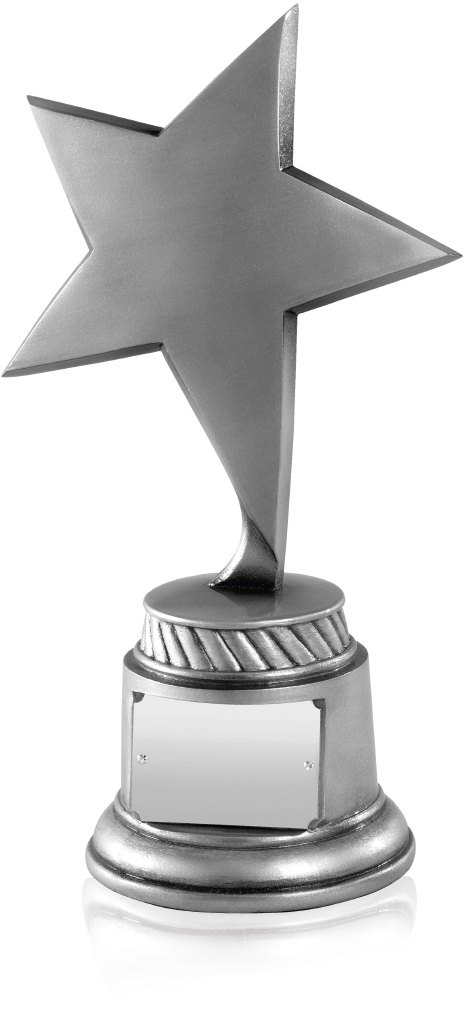 Antique Silver Finish Star Award