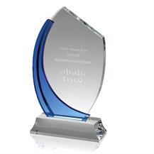 Elegant Clear and Blue Optical Crystal Awards - AC79