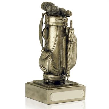Presentation Golf Bag Figures in Light Bronze Finish - Available in 3 sizes - RS46