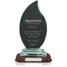 Jade Crystal Flame Award - 10.5inch - 11.75inch with base - AC16C