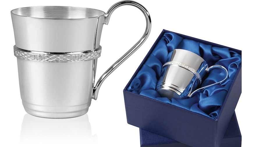 Celtic Mounted Childs Can with Box - B116