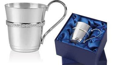 Celtic Mounted Childs Can with Box - B116