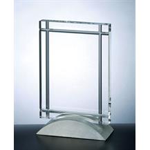 Clear Deco Optical Crystal Plaque Aluminium Base - C-M03