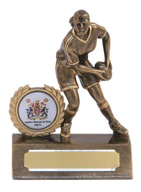 Beautiful Resin Mini Female Rugby Trophy