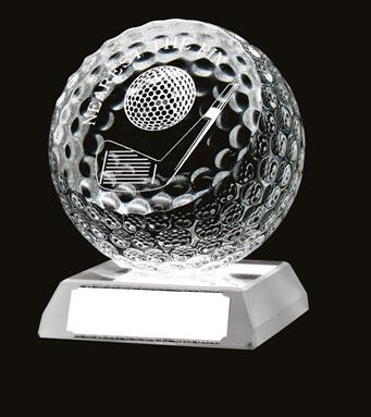 Beautiful Glass Golf 'Nearest The Pin' Ball Trophy