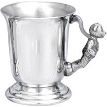 Child's Pewter 'Bell' Tankard - Teddy Bear Handle