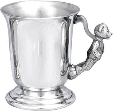 Child's Pewter 'Bell' Tankard - Teddy Bear Handle
