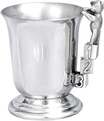 Child's Pewter 'Bell' Tankard - ABC/123 Handle