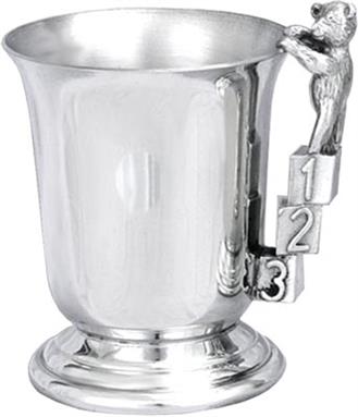 Child's Pewter 'Bell' Tankard - ABC/123 Handle