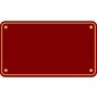 30 x 18cm Polished Brass Sign - Maroon Rectangle thumbnail