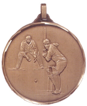Faceted Cricket Medal - Batsman and Wicket Keeper