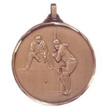 Faceted Cricket Medal - Batsman and Wicket Keeper