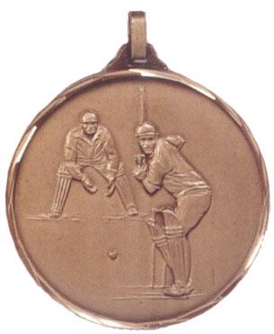 Faceted Cricket Medal - Batsman and Wicket Keeper