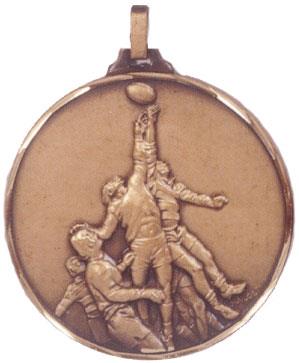 Faceted Rugby Medal - The Line Out