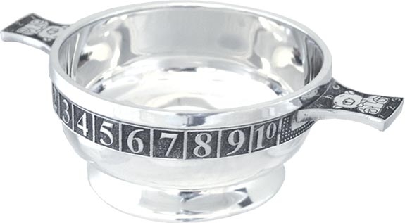 Pewter Quaich Bowl - Baby - 123 ABC