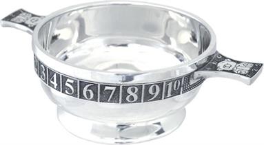 Pewter Quaich Bowl - Baby - 123 ABC